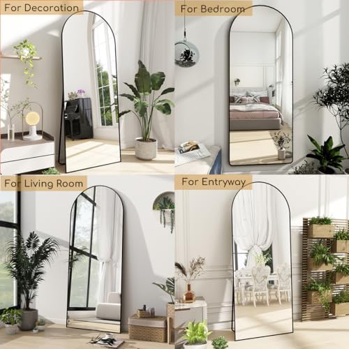 70''x26'' Full Length Mirror, Large Arched Floor Mirror with Stand, Oversized Wall Mirror, Full Body Mirrors Standing Leaning for Living Room, Bedroom (Black) - Image 4