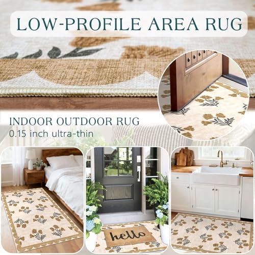 Floral Outdoor Rug, 28"x43" Front Door Mat Indoor Outside Entrance - Image 5