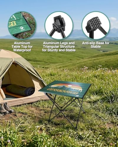 VILLEY Portable Camping Side Table, Ultralight Aluminum Folding Beach Table - Image 5