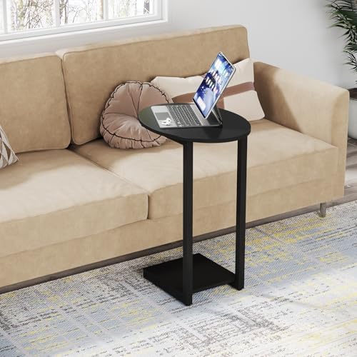 Hosfais Small Side Table End Table, C-Shaped Couch Tables - Image 5