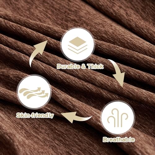 MYSKY HOME Chair Couch Covers Sectional Couch Covers for Pet Sofa Covers Non Slip Soft Couch Sofa Cover, Washable Furniture Protector Sofa Slipcover with Tassel Sofa Throws, 71"x91", Chocolate - Image 5