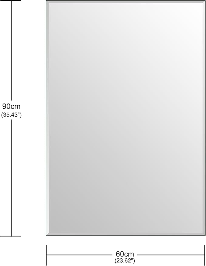 Bathroom Mirror for Over Sink 36x24 Inch Frameless Wall Mirror Beveled Edge - Image 4