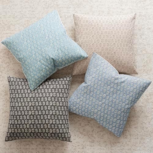 Foindtower Decorative Floral Print Throw Pillow Covers 18×18 Inch,Sky Blue - Image 5