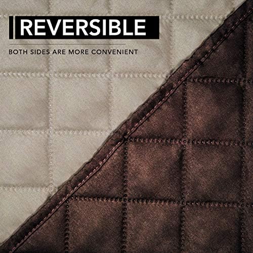 Easy-Going Oversized Recliner Cover Reversible Couch Cover Sofa Cover for Living Room Water Resistant Furniture Protector with Elastic Straps for Pets ('Large Recliner 27-29 in, Chocolate/Beige) - Image 5