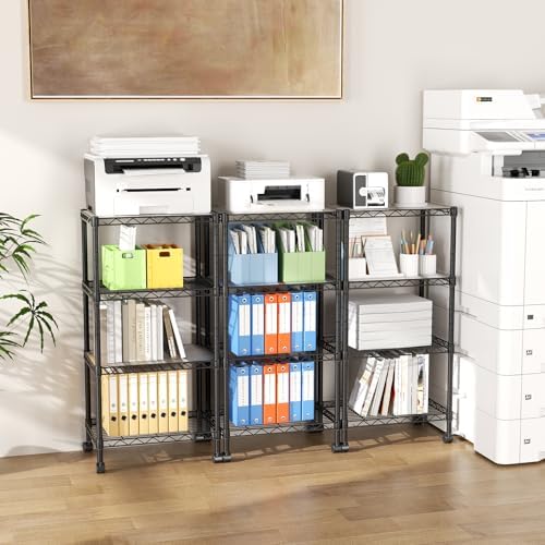 SINGAYE 4 Shelves Storage Shelf Wire Shelving Unit Metal Adjustable Wheels - Image 5