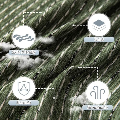 MYSKY HOME Boho Couch Cover Moss Green Sofa Covers with Tassel Farmhouse Sofa Slipcover Simple Couch Protector for Dogs Chenille Sectional Couch Covers L Shaped Couch Cushion Covers, 71"x 134" - Image 4