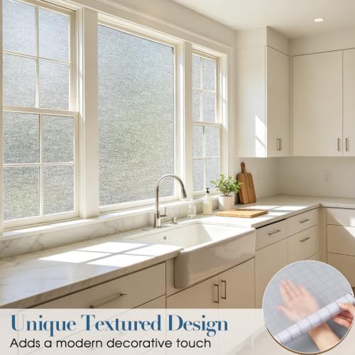 Windimiley Frosted Glass Window Privacy Film, Textured,17.5" x 78.7" - Image 4