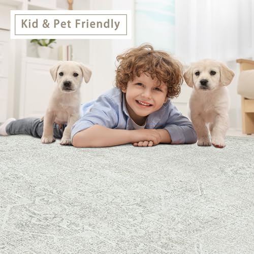 6x9 Washable Area Rugs for Living Room,Bedroom,Dining Room(Concrete Grey) - Image 6