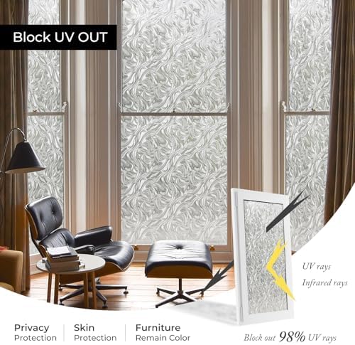 ADD.HERES Window Privacy Film, Glass Decorative Static Cling, 17.5" x 78.7" - Image 4