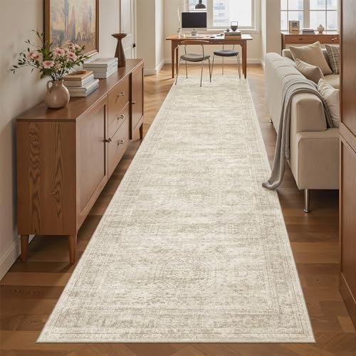 Soalmost Hallway Runner Rug 2'6"x10' Non-Slip Runners for Kitchen Beige - Image 2