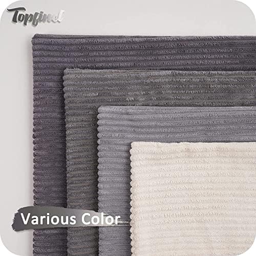 Topfinel Euro Shams Decorative Throw Pillows Covers for Bedroom,Large Cream Grey Fluffy Corduroy Western Home Decor Cushion Cases,Soft Neutral Gray Shams Set of 4 26x26 Inch - Image 3