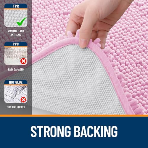 OLANLY Bathroom Runner Rugs 45x27, Extra Soft Absorbent Chenille Bath Rugs - Image 6
