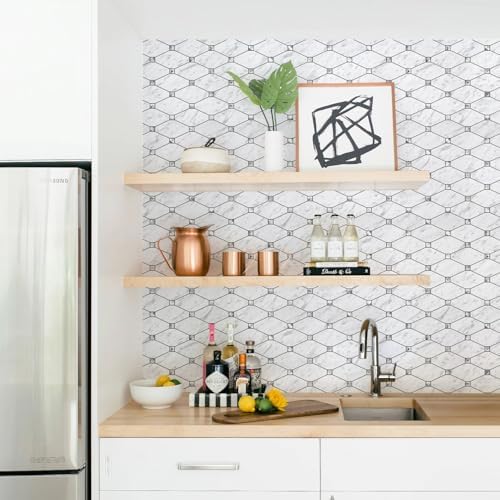 STICKGOO 10 Sheets Peel and Stick Backsplash, Carrara White - Image 3