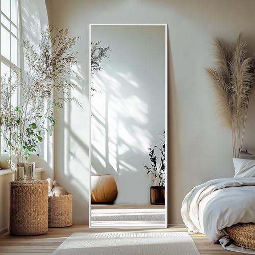 Delma Full Length Mirror with Stand, 69x24 Silver Floor Mirror by Delma