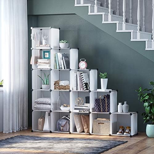 C&AHOME 16 Cube Storage Organizer Cube Shelves Units Storage Cubes, White - Image 2