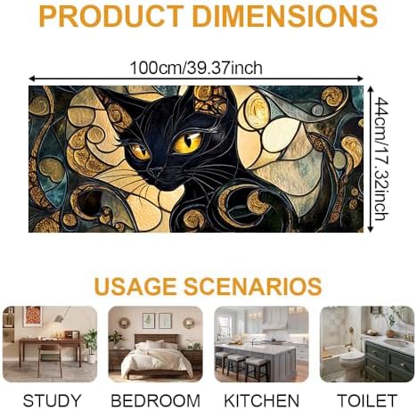 Cmialusie Black Cat Window Film 17.3 x 39.3 Inch Cling - Image 5