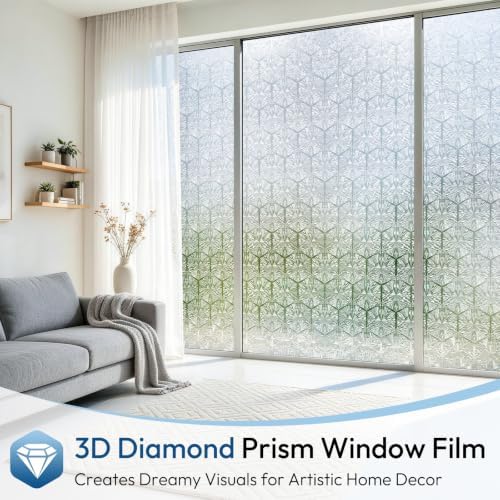 rabbitgoo Window Privacy Film, Diamond Pattern, 35.4" x 157.4" - Image 2