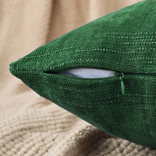Set of 4 Soft Textured Decorative Throw Pillow Covers 24x24 Inch Cozy Farmhouse Cushion Cover Square Accent Pillow Cases for Bed Couch Sofa Living Room, White Aqua Green - Image 4