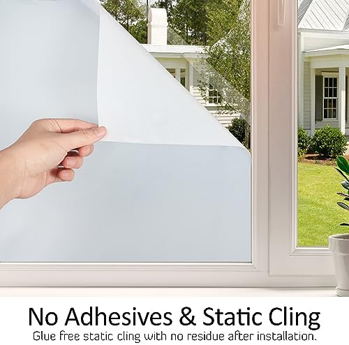 HIDBEA White Frosted Glass Window Privacy Film,Static Cling 29.5in x 13.1ft - Image 5