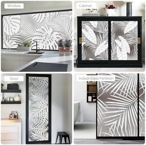 Faux 3D Tropical Hibiscus Frosted Privacy Window Film - Image 6