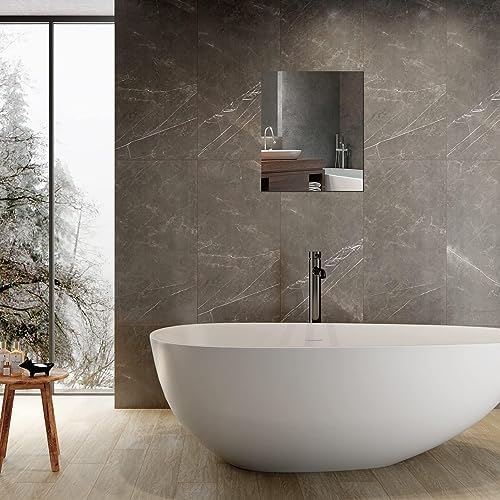 16 x 12'' x 1Pcs Glass Wall Mirror Tile with Self Adhesive Tapes - Image 7