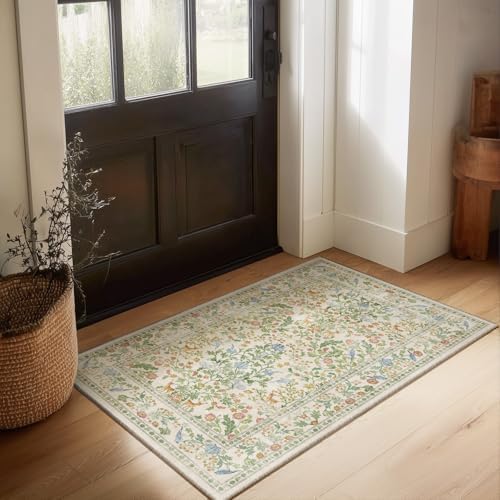 2x3 Washable Area Rugs for Entryway: Throw Small Rug Door Mat Indoor Entrance Non-Slip Low Pile Soft Kitchen Rug for Entrance Front Door Indoor Bedside Kids Room - Image 6