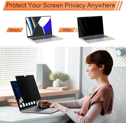Mamol Privacy Screen for MacBook Air 15 Inch 2023-2026 (M2 M3 M4 M5), Magnetic Removable Anti Glare Blue Light Filter Protector - Image 3