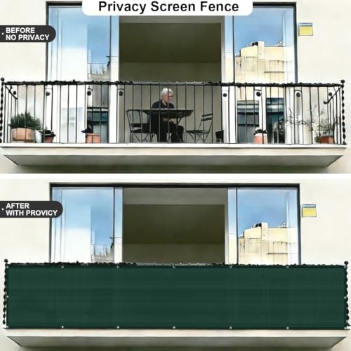 COOLBOYS Customized 3'x34' Dark Green Balcony Privacy Screen Fence Cover - Image 4