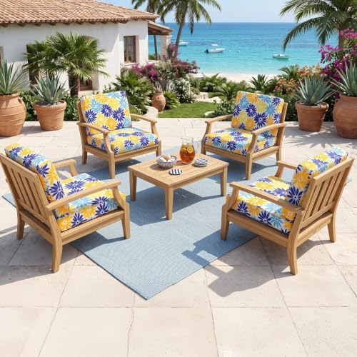 8Pcs Patio Cushion Covers Stretch Outdoor Furniture Protector Slipcovers - Image 6