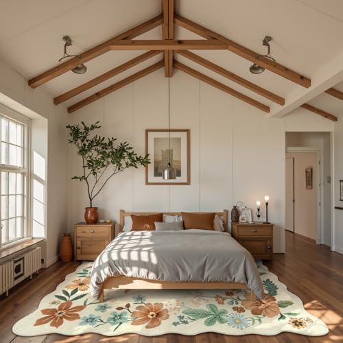 Lahome Floral Washable Rugs 8x10, Soft 8x10 Rugs for Living Room Bedroom - Image 3