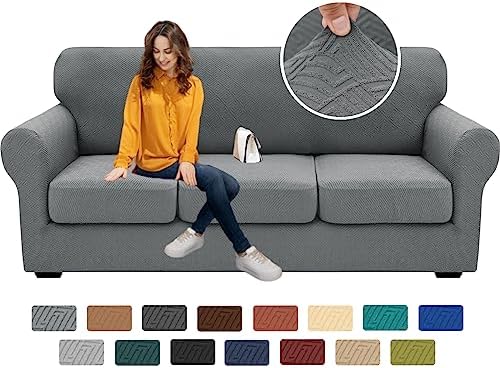 XINEAGE 4-Piece Stretch Sofa Cover, Washable Couch Covers for Dog by XINEAGE