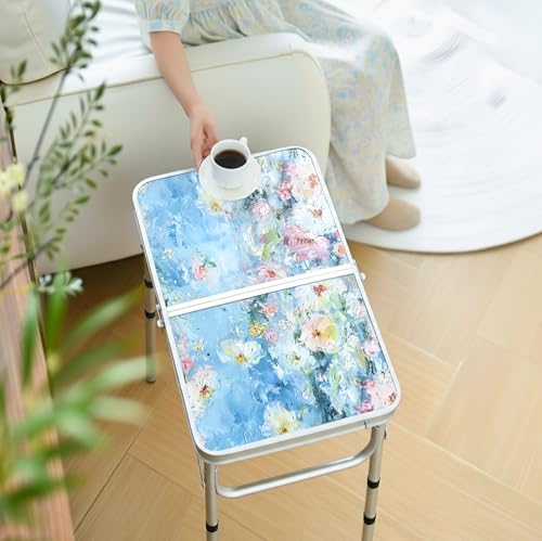 Outdoor Side Table, Portable 3 Adjustable Height, Small Folding Table - Image 2