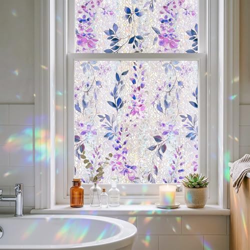 ADD.HERES Rainbow Window Privacy Film, Stained Glass Cling, 17.5" x 78.7" by ADDHERES