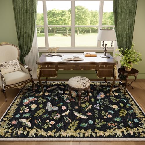 Machine Washable Rug for Living Room: 5x7 Area Rugs Vintage Rugs Stain Resistant Non Slip Low Pile Lightweight Soft Carpets for Bedroom Kitchen Dining Room Nursery Kids Room Farmhouse Home Office - Image 6