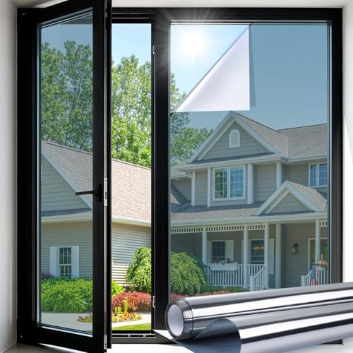 LUTE One Way Window Tint for Home, Window Privacy Film, Silver by LUTE