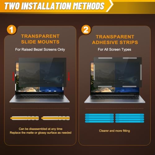 [2 Pack] 14 Inch Laptop Privacy Screen, Blue Light Filter - Image 5
