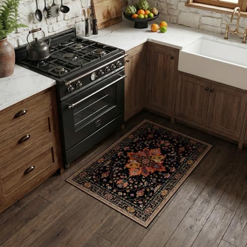 RELEANY Washable Area Rug, Small 2'x3', Black/Colorful - Image 2