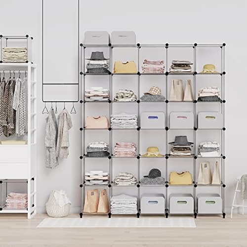 HOMIDEC Closet Organizers and Storage, 9 Cube Storage Organizer, Portable Closet Organizer Storage Cubes Shelves for Clothes, Bedroom, Wardrobe, Kids Room, Bathroom, Transparent - Image 2