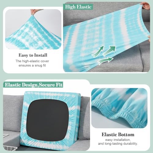 8Pcs Patio Cushion Covers Stretch Outdoor Furniture Protector Slipcovers - Image 5