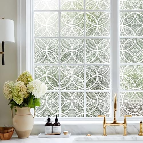 DKTIE Bohemian Stained Glass Window Film Easy to Install 35.4" x 118.1" - Image 3
