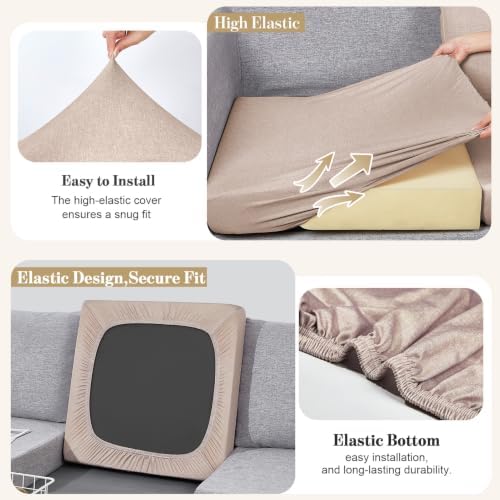4Pcs Patio Cushion Covers Stretch Outdoor Furniture Protector Slipcovers - Image 5