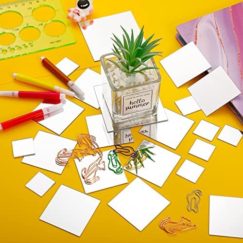 Jetec 50 Pcs Mini Size Square Mirror Adhesive, 1 x 1/2 x 2/3 x 3 Inch - Image 5