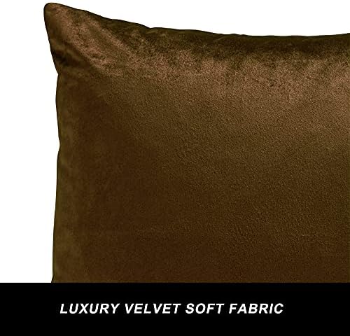 GIGIZAZA Chocolate Velvet Pillow Covers 26 x 26 Pillows Cover Pack of 2 - Image 2