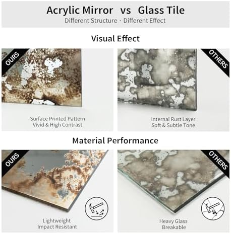 LiveInUrban Acrylic Antique Mirror Wall Panels, Humidity Wall - Image 6