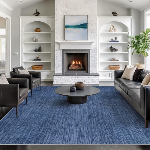 Valenrug 9x12 Area Rug Non Slip, Large Washable Rugs for Living Room Navy by Valenrug