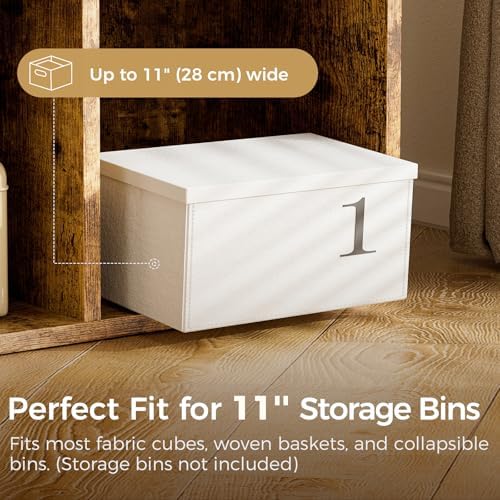 COMHOMA 9 Wood Cube Storage Organizer with Open Back and Removable Back Panels, 11In Brown Cube Storage Bookshelf, Cubicle Shelf Bookcase for Home Office Bedroom Living Room, Vertical or Horizontal - Image 4