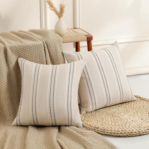 Hckot Stripe Throw Pillow Covers 26x26 Large Square Grey Pillow Covers - Image 2
