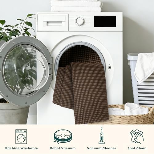 KOZYFLY Braided 2.5'x16' Runners Rugs for Hallway, Extra Long Washable Runner Rug, Woven Non Slip Kitchen Runner, Cotton Entryway Rug, Floor Carpet for Entry, Aisle, Hall, Brown/Dark Brown - Image 6