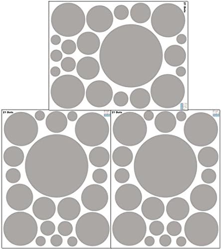 Polka Dot Wall Decals (63) Girls Room Wall Decor Stickers, Wall Dots, Vinyl Circle Peel & Stick DIY Bedroom, Playroom, Kids Room, Baby Nursery Toddler to Teen Bedroom Decoration 3"-6.5" (Grey) - Image 7