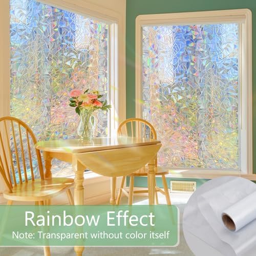 HIDBEA Window Privacy Film Static Clings,Rainbow Window Film,35.4in x 6.5ft - Image 2